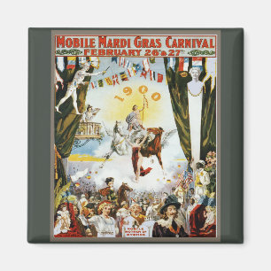 Imã Arte de Cartaz do Carnaval de Mardi Gras Móvel Vin