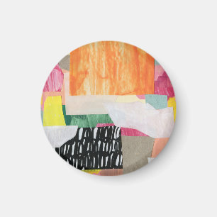Imã Arte de colagem, abstrato moderno e colorido.
