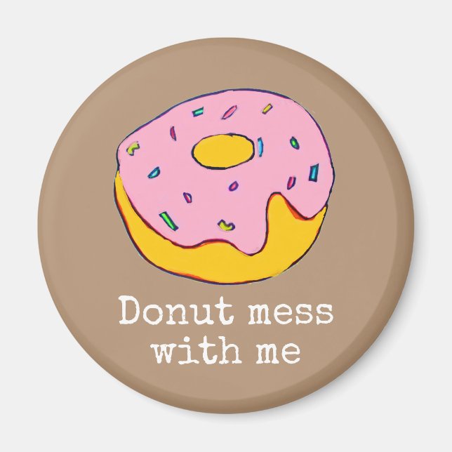 Imã Arte de comida bonita, cor-de-rosa, (Frente)