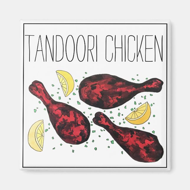Imã Arte de Comida de frango Indiano Tandoori (Frente)