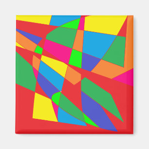 Imã arte de cores vermelhas do bloco