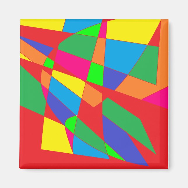 Imã arte de cores vermelhas do bloco (Frente)