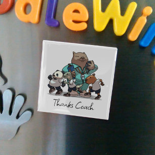 Imã Arte de desenho animado de wombat Agradecimento Tr