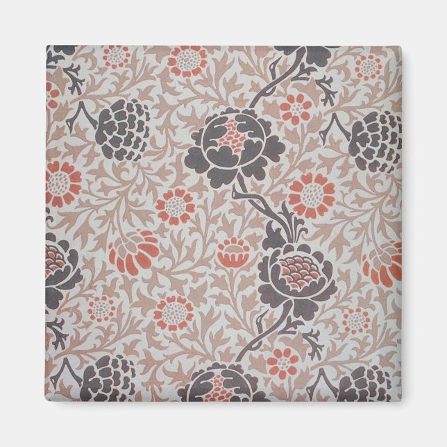Imã Arte de Design Botânico Grafton de William Morris (Frente)