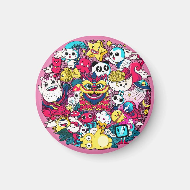 Imã Arte de Dodle Japonesa (Frente)