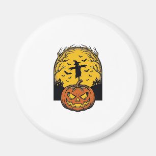 Imã Arte de Espantalho de Lua de Abóbora de Halloween