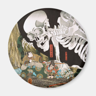 Imã Arte de Esqueleto Espetacular Ukiyo-e Vintage Kuni