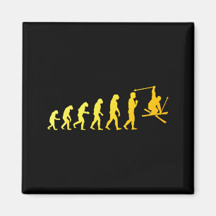 Imã Arte de esqui cool para homens e mulheres tema esq