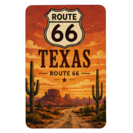Ímã Arte de Estrada do Pôr do Sol de Cactus da Rota 66