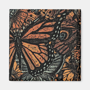 Imã Arte de fantasia da abstrato da borboleta laranja