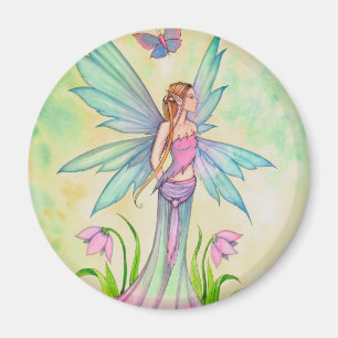 Imã Arte de Fantasia da Fada Borboleta da Primavera