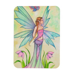 Ímã Arte de Fantasia da Fada Borboleta da Primavera