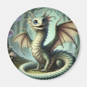 Imã Arte de Fantasia de Criatura Fofa do Jabberwocky d
