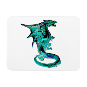 Ímã Arte de Fera Fantástica do Dragão Azul do Mar Míst