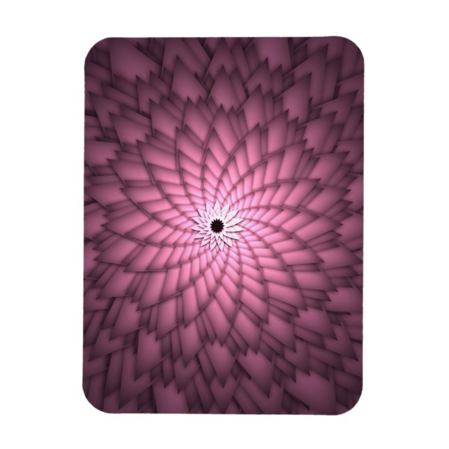 Ímã Arte de Flor Abstrata Rosa (Vertical)