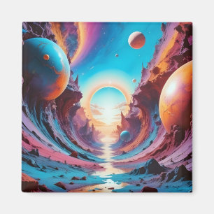 Imã Arte de fundo da Fantasia do Horizonte Cósmico abs