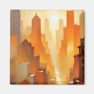 Imã Arte de fundo Poster de Edifícios de paisagem abst