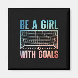 Imã Arte de Futebol Engraçada Para Mulheres Jogadoras