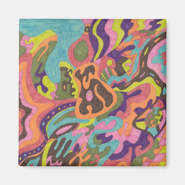 Imã Arte de geladeira "Libertar" abstrato (Frente)