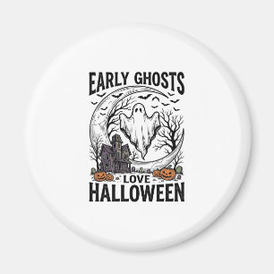 Imã Arte de gravura de fantasma de Halloween vintage a