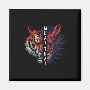 Imã Arte de Kickboxing Muay Thai Cabeça de Dragão e Ti