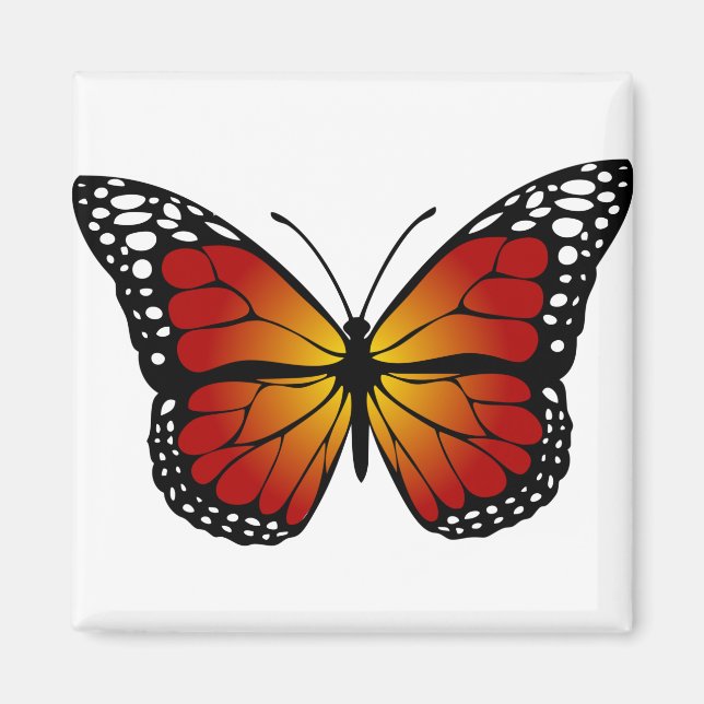 Imã Arte de Linha Artística de Abstrato de Borboleta M (Frente)