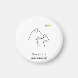 Imã Arte de Linha Contínua Minimalista de Cachorro e G