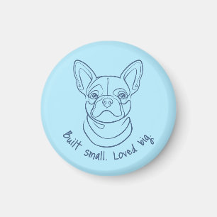 Imã Arte de linha de Bulldog Francês. Construído Peque