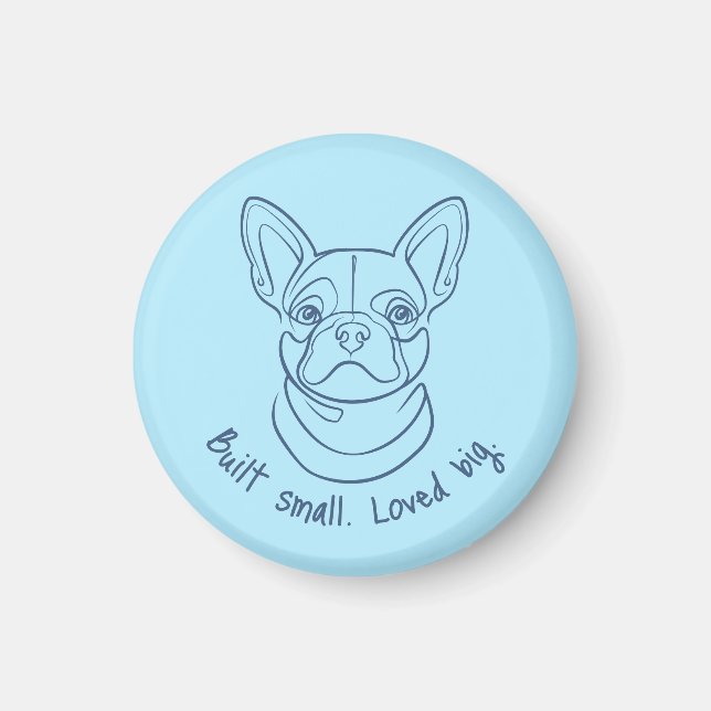 Imã Arte de linha de Bulldog Francês. Construído Peque (Frente)