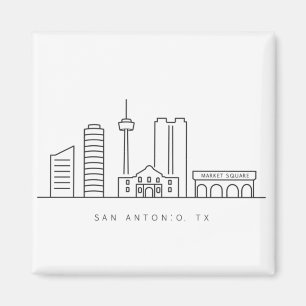 Imã Arte de Linha Minimalista do Horizonte de San Anto