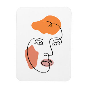 Ímã Arte de Linha Retraição Mínima Abstrato