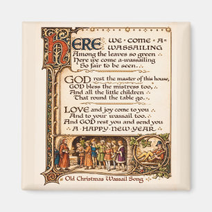 Imã Arte de Manuscrito Iluminado da Canção Vintage Was