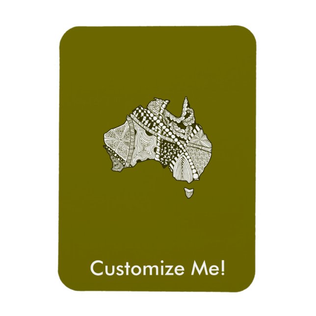 Ímã Arte de Mapa Australiana (Vertical)