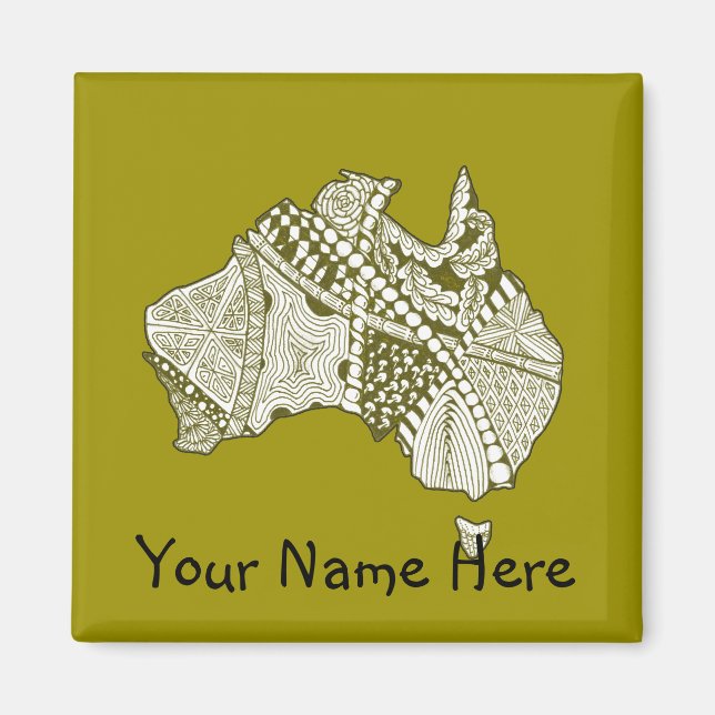 Imã Arte de Mapas da Austrália (Frente)