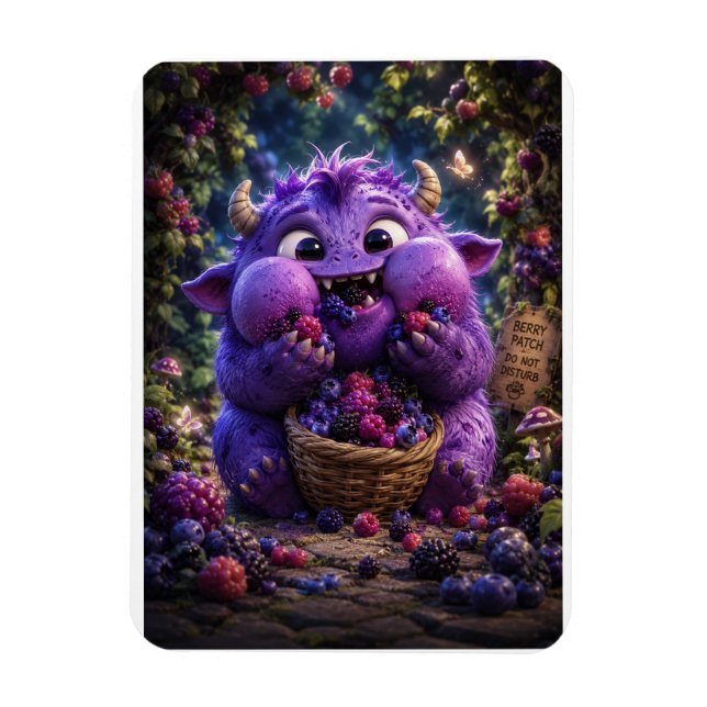 Ímã Arte de Monstro Fofo Bandido de Frutas Floresta Fa (Vertical)