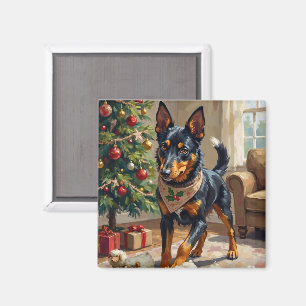 Imã Arte de Natal com Australian Kelpie Pastor
