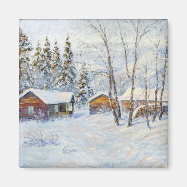 Imã Arte de Natal da Fazenda de inverno (Frente)