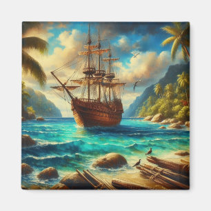 Imã Arte de navio de Caribe/praia tropical