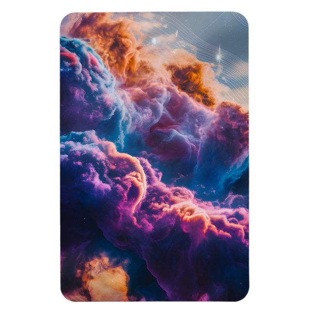 Ímã Arte de Nebulosa Espacial Abstrata - Cósmica Color (Vertical)
