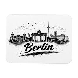Ímã Arte de Paisagem Urbana Minimalista de Berlim Alem