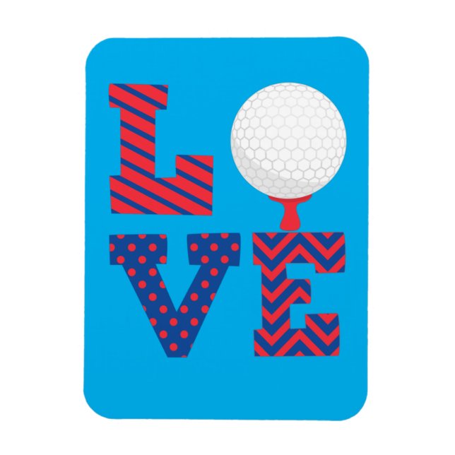 Ímã Arte de Palavras de Amor pelo Golfe (Vertical)