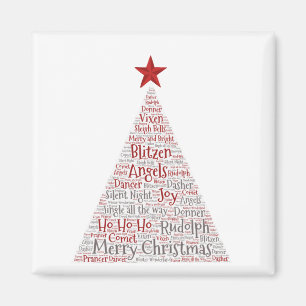 Imã Arte de Palavras em Árvore de Natal com Estrela Ve