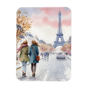 Ímã Arte de Parede Aquarela Torre Eiffel de Paris