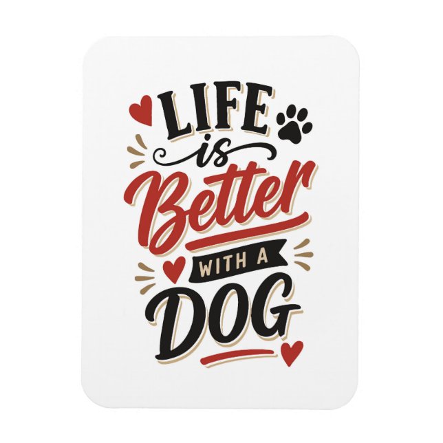 Ímã Arte de Parede para Amantes de Cachorros - A Vida  (Vertical)
