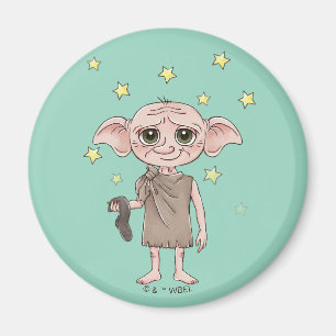 Imã Arte de Personagem em Aquarela do Dobby