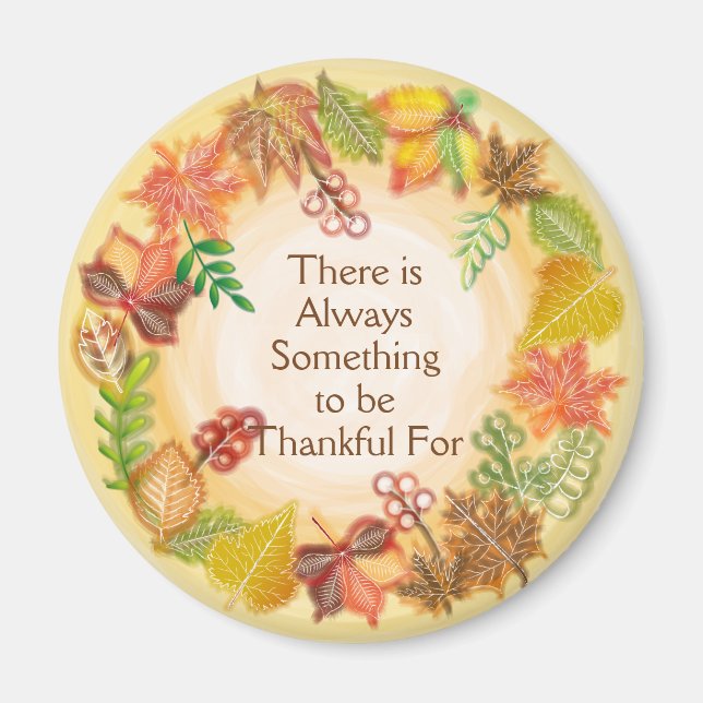 Imã Arte de Pincel na Folhagem de outono para Ação de  (Frente)