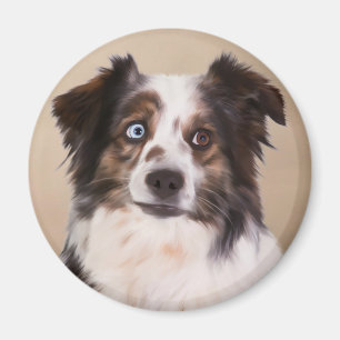 Imã Arte de pintura a óleo do cão pastor australiano