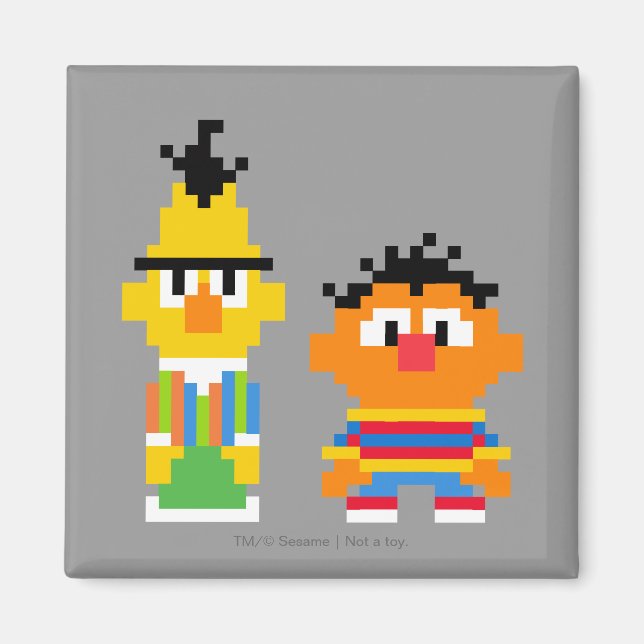 Imã Arte de pixel de Bert e Ernie (Frente)