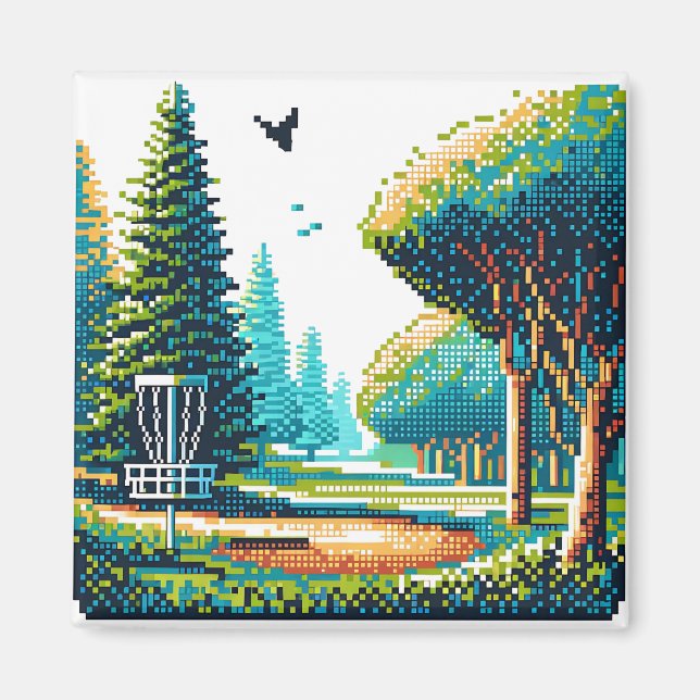 Imã Arte de Pixel de Golf de Disco (Frente)