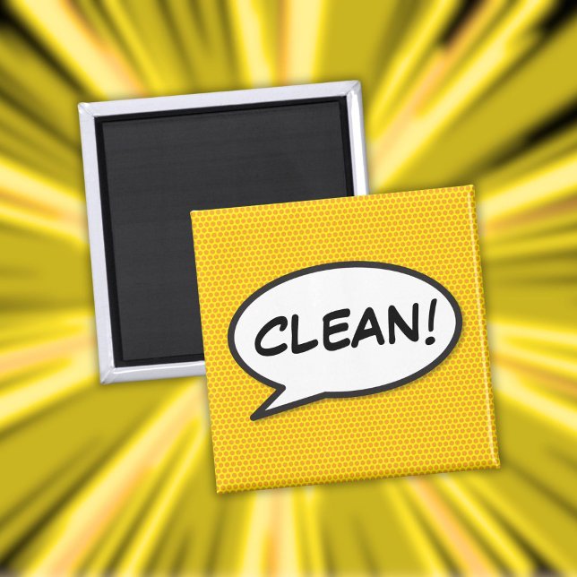 Imã Arte de Pop do Livro de Comédia Retrópico Limpo da (Dishwasher Clean Fun Retro Comic Book Pop Art Magnet)